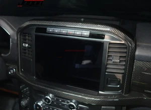 Real Carbon Navigation Screen Upper Bezel For Ford F-150 Raptor Platinum 2021-23 - Picture 1 of 12