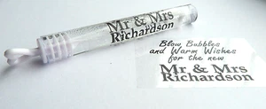 50 PEGATINAS DE BURBUJAS DE BODA PERSONALIZADAS NEGRAS TRANSPARENTES PARA MR & MRS ETIQUETAS DE MESA #036 - Imagen 1 de 1