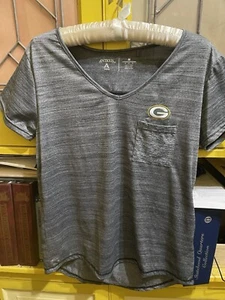 Green Bay Packers Vintage V neck Women's  Medium Antigua Gray - Picture 1 of 3