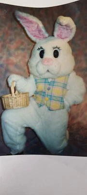 Mascot Adult White faux Fur Easter Bunny Costume small/medium - Image 1 of 3