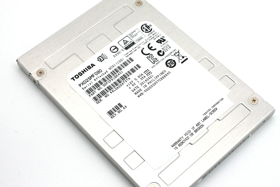 TOSHIBA SAS 12Gbps 800GB 2.5" ENTERPRISE SSD PX02SMF080 - Image 1 of 1