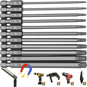 11x Torx Head Screwdriver Bit 1/4 inch Hex Shank Magnetic Security Electric tool - Picture 1 of 12