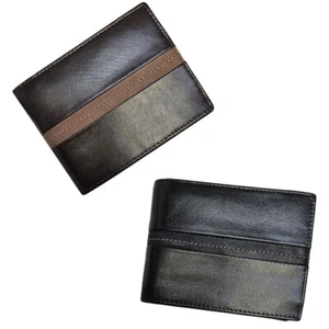 Geldtasche mit abgesetzten Farbstreifen - Büffelleder Scheintasche - Picture 1 of 7