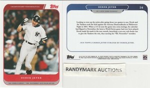 Derek Jeter NY YANKEES 2020 TOPPS X Derek Jeter CHAMPIONSHIP PERFRMANCES 26