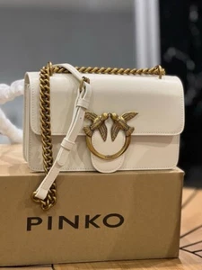 NEW PINKO Love bag mini white leather crossbody - Picture 1 of 4