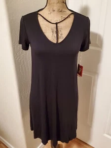 Mossimo Women's Size XS Black Short Sleeve Knit Sheath Dress NEW - Picture 1 of 5