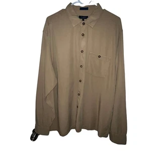 Mens Ted Baker Brewin Relaxed Fit Button up Overshirt Beige Size 7 US 3XL 46 NWT - Picture 1 of 12