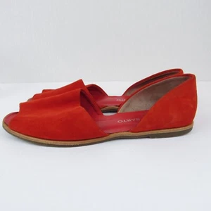 Franco Sarto Women's Size 6 1/2 M Venezia D'Orsay Red Peep Toe Leather Flats - Picture 1 of 17