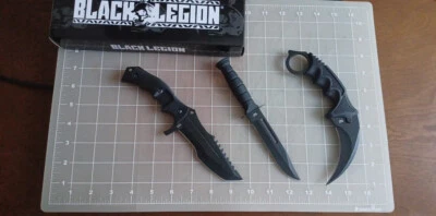 Black Legion Black Triple Set - Karambit / Huntsman / Military BV445 - Image 1 of 4