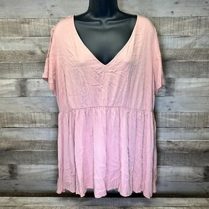 Torrid Women's Pink V Neck Tunic Top Plus Size 2X RN# 148862 - Picture 1 of 6