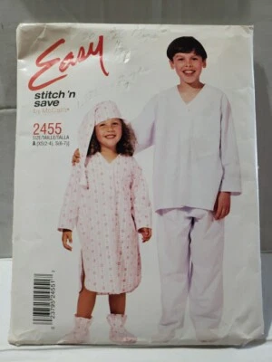 McCall's Sewing Pattern 2455 Child's PJ'S Hat & Booties Size XS-S -Cut Complete- - Image 1 of 4
