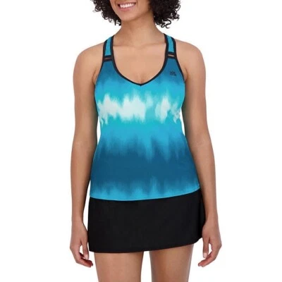 Zeroxposur Swimwear 2 Piece Size Large Laguna NWT Swimsuit Teal Blue Tank Skirt - Image 1 of 4