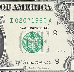 February 7th 1960 Birthday Dollar Anniversary Fancy Serial Number Dollar - Picture 1 of 3