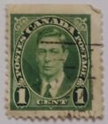 Canada 1 Cents Postage Stamp George VI Crowns Green 1C Postage Stamp 1937