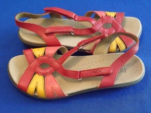 Sandalia con correa ajustable de cuero HOTTER Comfort Concept 7,5 roja, coral, dorada - Imagen 1 de 4