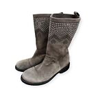Twin-Set by Simona Barbieri Suede Embellished Boots Size 39 US 8/8.5