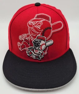 Cincinnati Reds Red New Era 59Fifty Fitted Size 7 3/8 Wool Hat Mr. Red Logo - Picture 1 of 9