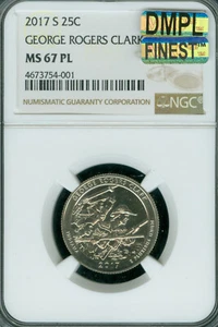 2017 S GEORGE ROGERS CLARK QUARTER NGC MS67 PL DMPL MAC FINEST GRADE  . - Picture 1 of 2