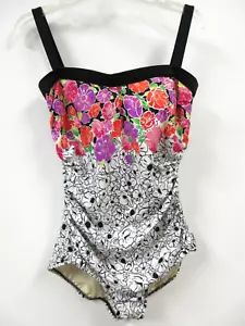 MAXINE OF HOLLYWOOD MULTI-COLOR FLORAL PRINT 1PC SWIMSUIT SIZE 16 - NWT - Picture 1 of 7