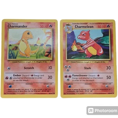 Pokémon Base Set Shadow Charmander 46/102 Charmeleon 24/102 10 Gem Mint New - Image 1 of 2