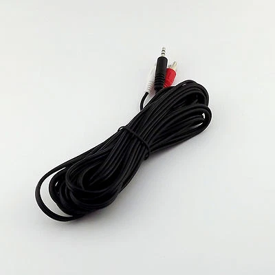 3.5mm Plug Stereo To 2x RCA Phono Male Audio AV Video Adapter Connector Cable 5m - Image 1 of 4