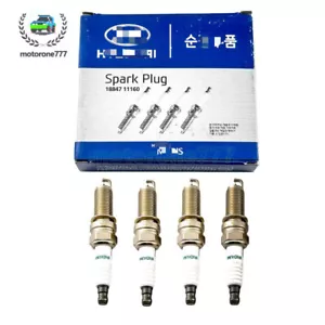 4psc Spark Plugs Hyundai Sonata Kia Optima 2.4L 2011-2016 18847-11160 Denso New - Picture 1 of 5
