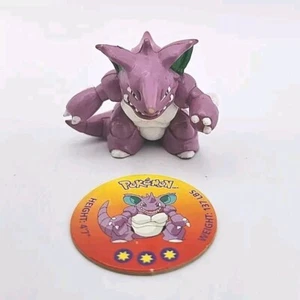 Nidoking TOMY Pokémon Figura CGTSJ 1999 Nintendo 2" - Vintage Autentica con Moneta - Foto 1 di 8