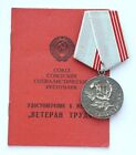 Original USSR Soviet Russian Medal Veteran of Labor Labour DOC CCCP