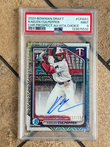 Kaelen Culpepper 2024 First Bowman Chrome HTA Choice Refractor Auto /150 PSA 9 - Picture 1 of 2