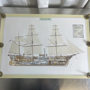 Poster Of “ Gannet “ Steam And Sail Ship 60x42cm Maritime Nautical Wall Art - Picture 1 of 7