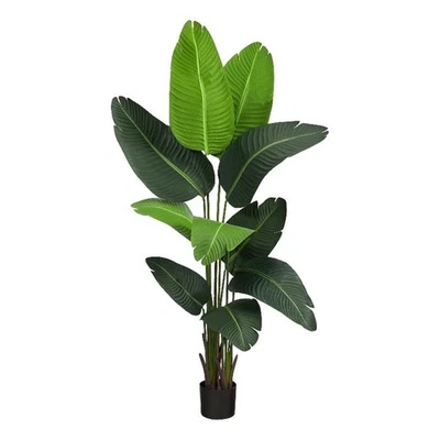 Palmera artificial viajera casi natural de 60" en verde/negro Foto 1 de 4