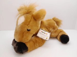 Aurora Chestnut Horse Pony Beanbag Plush 12" Brown White Star NWT Stuffed Animal - Picture 1 of 11