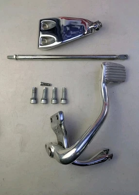 Juego de clavija de pie de control medio original Harley-Davidson Dyna OEM + montaje de freno cromado Foto 1 de 4