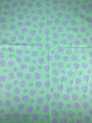 90's Seashell Teal & Purple Cotton Fabric 3 Yards VTG Beach Ocean Retro - Image 1 of 4