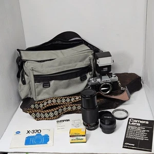 MINOLTA X-370 35MM FILM SPIEGELREFLEXKAMERA KIT MIT 50MM & 80-200MM OBJEKTIV KONVOLUT GETESTET - Bild 1 von 19