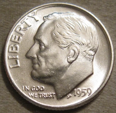 SELLING AS SHOWN - 1959 D UNCIRCULATED ROOSEVELT DIME *** 90% SILVER *** 405 - Image 1 of 4