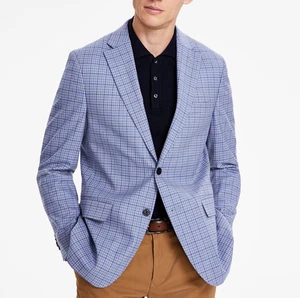 Neu mit Etikett Tommy Hilfiger Sportmantel Modern Fit Stretch blau grau kariert 40R - Bild 1 von 5