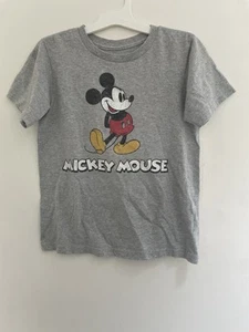 Disney Kids Boys Classic Mickey Mouse Cotton Crewneck Short Sleeve Shirt Gray S - Picture 1 of 6