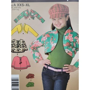 Simplicity 0745 Schnittmuster Kid Tween Teen Fleece Shrug Capelet Mütze Gr. 2 -16 - Bild 1 von 6