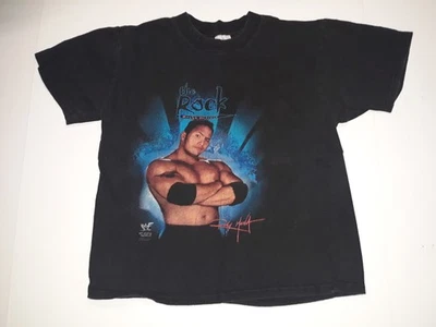WWF The Rock Rocky Maivia Vintage 1990's Kids Shirt Youth Boys Large WWE RARE - Image 1 of 4