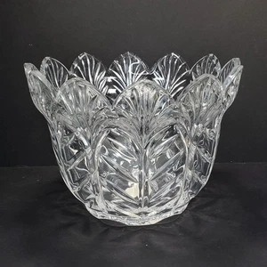 Vintage Tschechien Portikus Bleikristall Deko Glas Bonboniere Floral - Bild 1 von 10