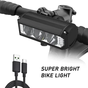 Wasserdichtes und ultra helles LED Fahrradlicht USB Ladefahrrad Scheinwerfer - Bild 1 von 18