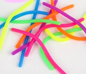 24 MINI Pack Monkey Noodles Sensory Stretch Strings Fidget Toys, Stress Relief - Picture 1 of 3