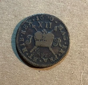 Ireland - April 1690 Brass Shilling "Gun Money" - Popular - Picture 1 of 5