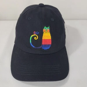 Laurel Burch Studios Baseballmütze Regenbogen Katzendruck Kunst neu mit Etikett - Bild 1 von 11