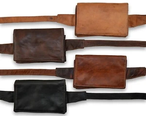 Bolso de cuero orgánico para la cadera Cartera Monedero Cinturón para dinero Bolso para teléfono de viaje *HECHO A MANO* - Imagen 1 de 12