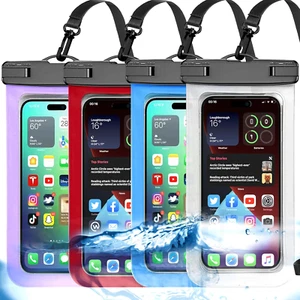 4 Pack Multicolor Universal Waterproof Phone Pouch, Large Phone Waterproof Case - Picture 1 of 11