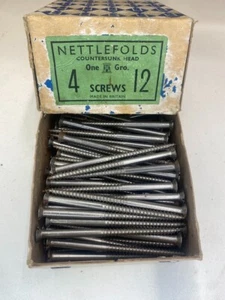Box Steel Countersunk Screws 4" x 12 Nettlefolds GKN Slotted Full Box of 144 - Picture 1 of 24