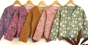 5 Multi Quilted Cotton Patchwork Jacket Handmade Cotton Jacket Women's Clothing - Picture 1 of 7