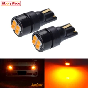 2 x Amber Yellow Orange T10 W5W 168 3030 4SMD LED Car Wedge Door Light Bulbs 12V - Picture 1 of 7